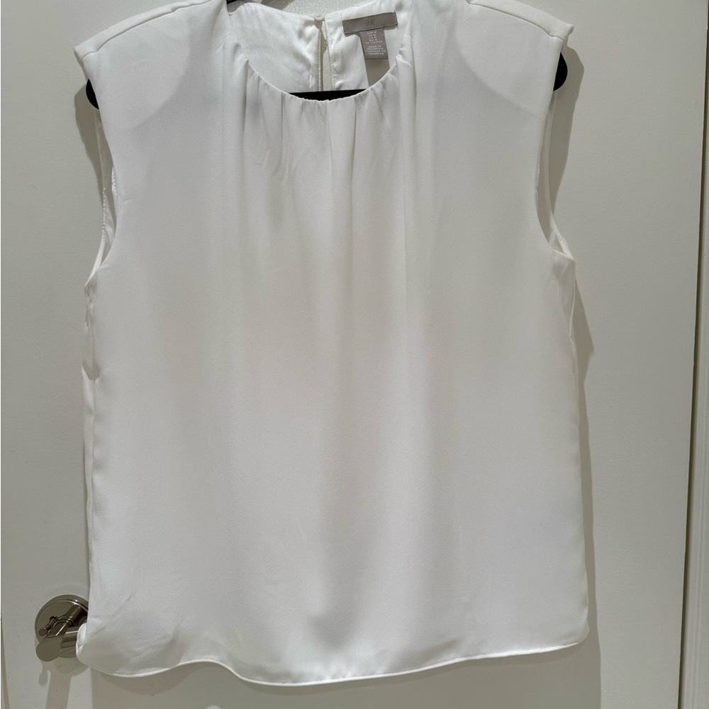 H&M White Bib Collar Blouse